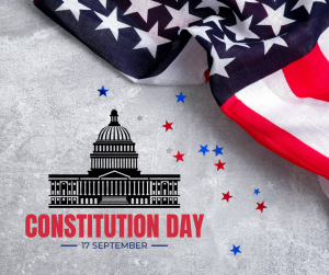Blue and Red Traditional USA Constitution Day Facebook Post