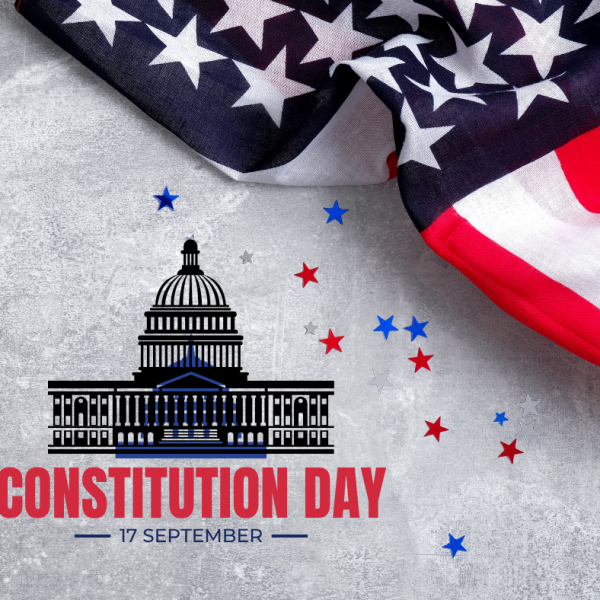 Constitution Day - White house and US Flag